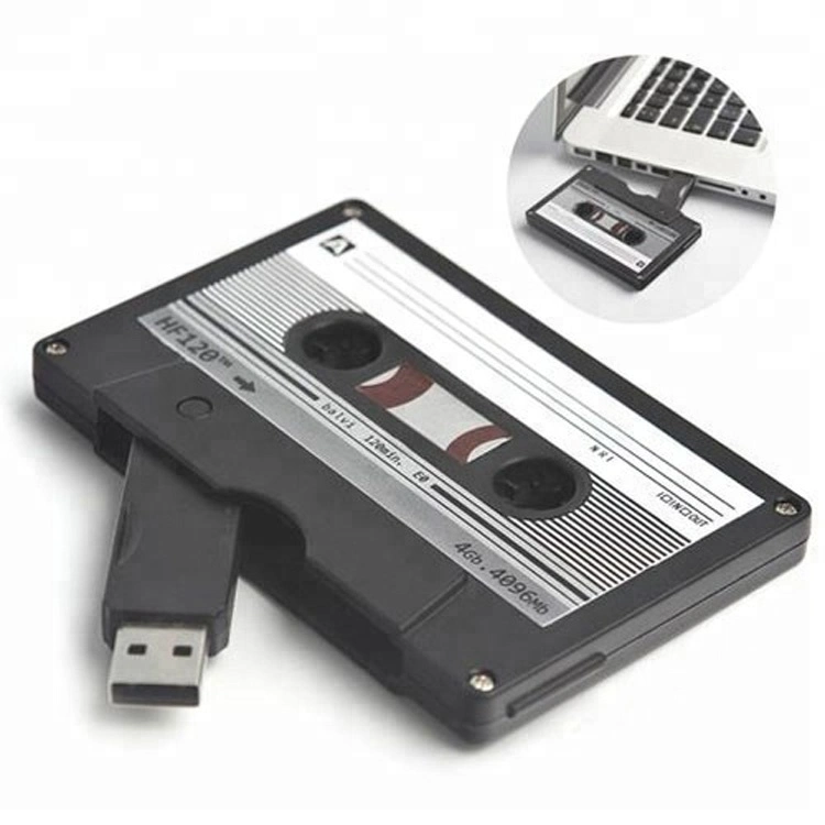 2GB 4GB 8GB 16GB Cassette Tape Memory USB Flash Disks/Memory Stick/USB Flash Drive with Customized Logo