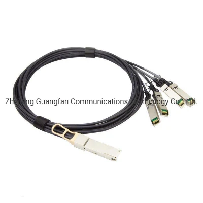 Оптическое волокно от 40 г Qsfp+ до 4 × SFP+ AWG30, пассивное медное соединение с прямым подключением